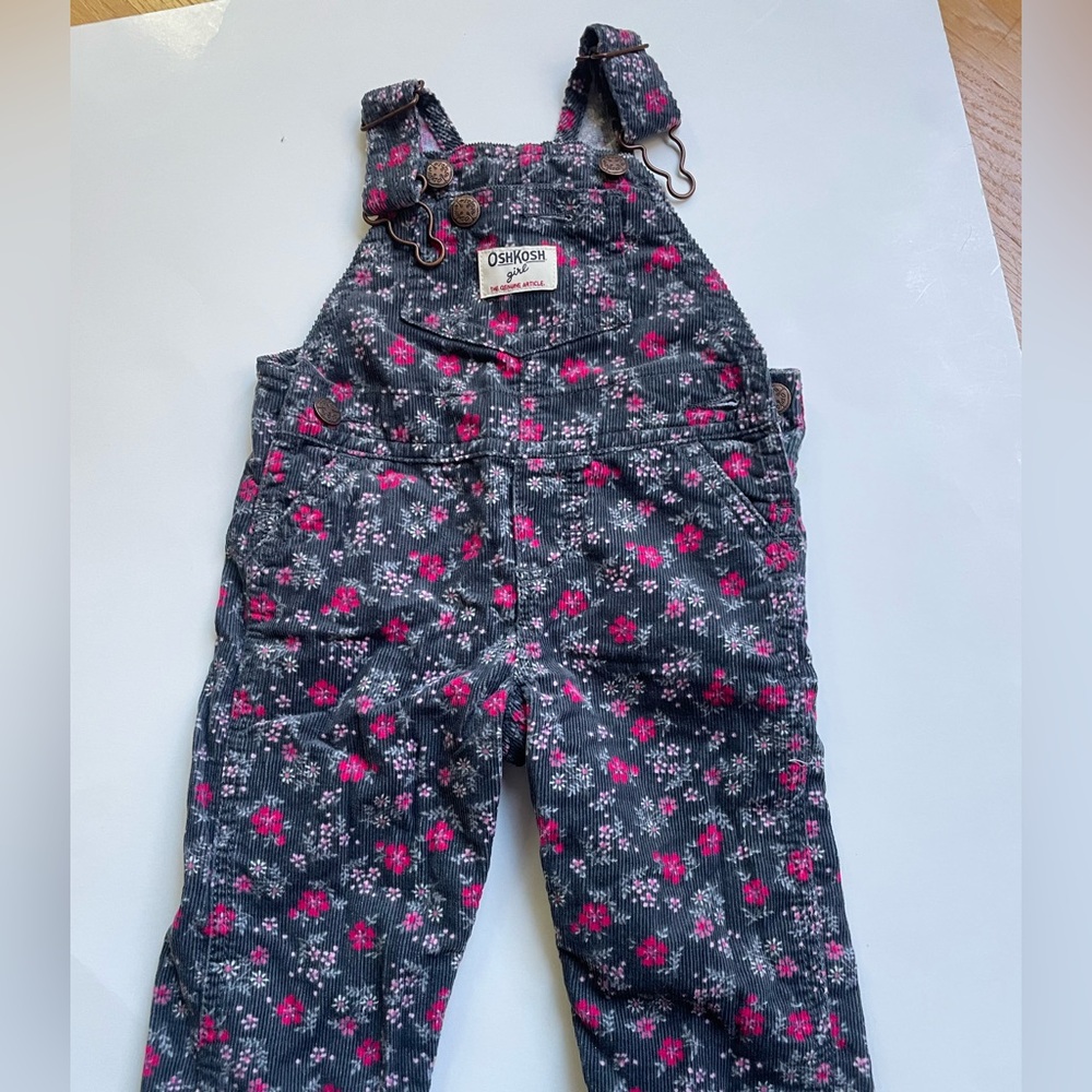 Vintage OshKosh floral overalls